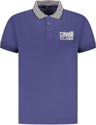 Cavalli Blu Cotton Men Mens Polo