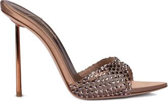 Le Silla 120 mm Gilda sandalen verfraaid met kristallen - Bruin