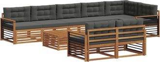 vidaXL Conjunto De Sof&aacute;s De Exterior 9 Uds. Natural Y Antracita Vidaxl