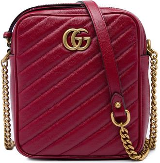 Gucci Pre-owned Gucci GG Marmont Matelasse Leather Double Zip Crossbody Ladies 2LY22XKW382KHH0D