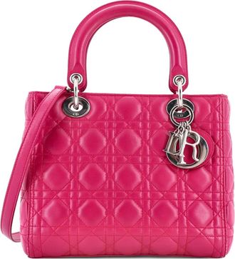 Dior Lady Dior Bag Cannage Quilt Lambskin Medium satchel - Roze