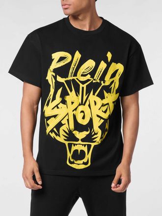 Plein Sport T-shirt in jersey di cotone con logo a contrasto