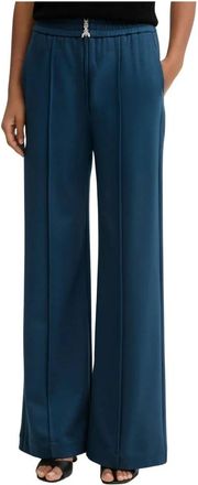 Patrizia Pepe Wide Broeken - Dames - Wijde Broeken - Blauw - S - Polyester - Broeken