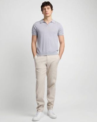 Onia Linen Johnny Collar Polo in Sky at Nordstrom, Size Small