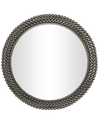 CosmoLiving by Cosmopolitan Cosmoliving By Cosmopolitan Black Metal Wall Mirror With Beaded Detailing