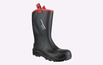 Dunlop Mens Purofort+ Rugged Full Safety Wellingtons - Black - Size UK 10.5