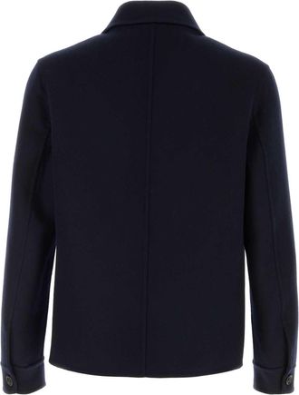 Burberry Navynavycheck Exterior: Wool Giacche E Gilet Jacket
