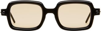 Kuboraum Rechthoekige Zwart Ivoor Zonnebril - Dames - Zonnebrillen - Zwart - ONE Size - Accessoires
