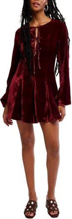 Free People Linney Velvet Minidress in Cabernet at Nordstrom Rack, Size 14