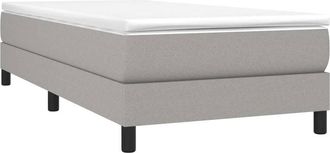 vidaXL Cama Box Spring Con Colch&oacute;n Tela Gris Claro 90x200 Cm Vidaxl