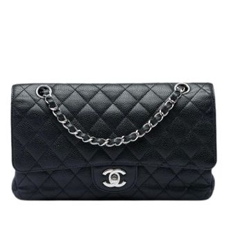 Chanel Pre-owned Vintage Double Flap Shoulder Bag - Dames - Pre-owned - Zwart - Maat: ONE Size Leer