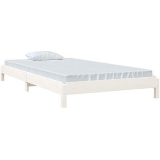 vidaXL Stack Bed without Mattress White 90x190 cm Single Solid Wood Pine Vidaxl