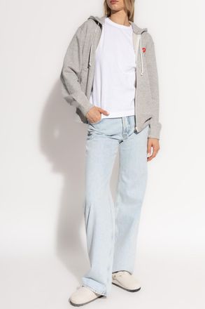 Comme Des Garçons Comme Des Garçons Play Zip-up Sweatshirt, Womens, Grey