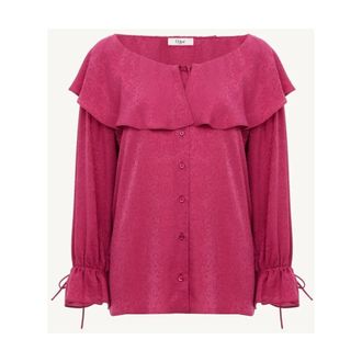 Chlo&eacute; Ruffled Silk Blouse - female - Chlo&eacute; - Blouses - Purple - XS - Blouses & Shirts