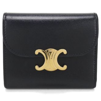 Celine Black Leather Wallet (Tri-Fold) (Pre-Owned)