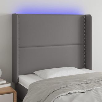vidaXL Cabecero Con Led Cuero Sint&eacute;tico Gris 103x16x118/128cm Vidaxl