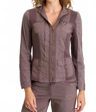 Xcvi Murphy Poplin Fitted Zip Jacket In Virtuoso Pigment
