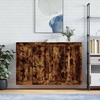 vidaXL Vidaxl - Armarios De Pared 2 Uds Madera De Ingenier&iacute;a Roble Ahumado