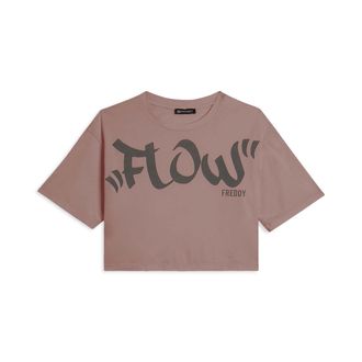 Freddy T-shirt cropped con stampa Flow centrale