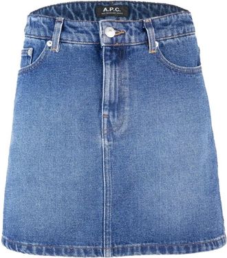 A.P.C. A.p.c., Rokken, Dames, Blauw, 2Xs, Denim, Denim Midi Rok Indigo Gewassen