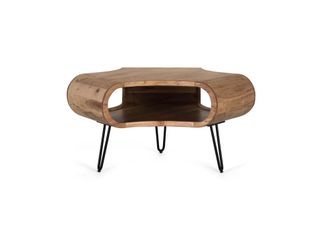 Giner&Colomer Mesa fabricada a mano en madera de acacia y metal 95cm