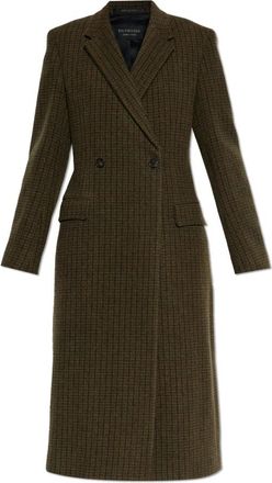 Balenciaga Standard Jas - Dames - Mantel - Groen - XS - Wol - Jassen