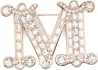 Max Mara Bath2 Crystal-embellished M Brooch