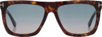 Tom Ford Morgan Gradient Turquoise to Sand Browline Unisex Sunglasses FT0513 52W 57