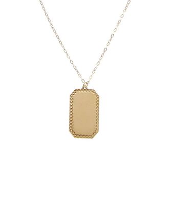 Italian Gold, Inc 10K Rectangular Border Plaque Pendant Adjustable Necklace