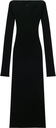 Courrèges off-shoulder jersey dress - women - Polyester/Viscose - S - Black
