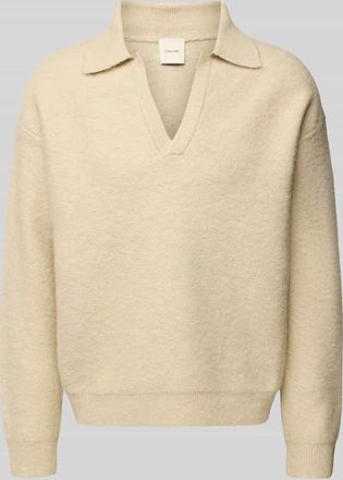 Calvin Klein Strickpullover mit V-Ausschnitt in Offwhite, Größe XXL