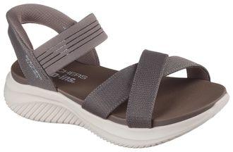 Skechers Sandale SKECHERS ULTRA FLEX 3.0-NEVER BETTER, Damen, Gr. 35, grau (taupe), Textil, Schuhe Sandale, Freizeitschuh, Sandale mit Slip-In Funktion