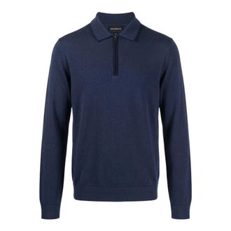 Emporio Armani Heren, Tops, Blauw, Maat: L Wol
