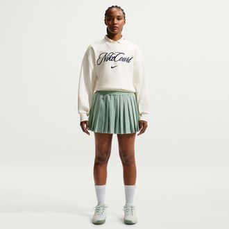 Nike Womens Court Court Collection Dri-FIT High-Waisted Tennis Shorts in Green | IB0769-006