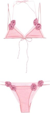 Os&eacute;ree mesh two-piece bikini - women - Polyamide/Elastane - S - Pink