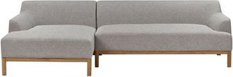 Beliani Beliani - Sof&aacute; Esquinero Elegante Tela Poli&eacute;ster Patas De Madera Sala De Estar Gris Derecho Sosjo