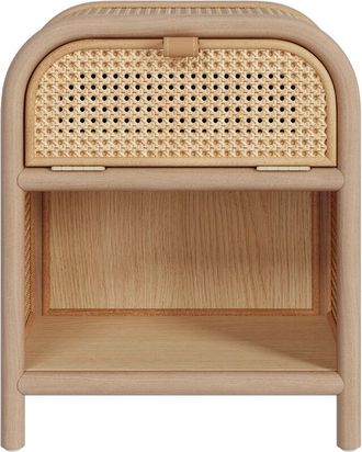 Rendez-Vous D&eacute;co Rendez-vous D&eacute;co - Mesilla De Noche De Pino Macizo Y Teca, 1 Puerta Y 1 Estante - Alata