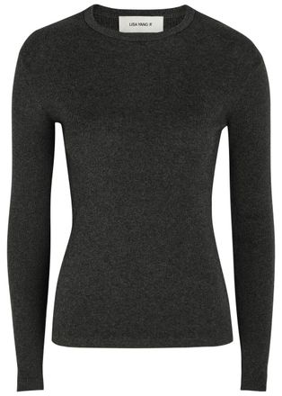 Lisa Yang Vivian Long Sleeve Cotton and Cashmere-blend top - Grey - 2 (UK 12-14 / M-L)