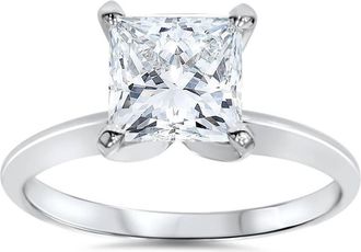 Pompeii3 Certified 1.50 Ct Princess Cut Lab Diamond Solitaire Engagement Ring White Gold