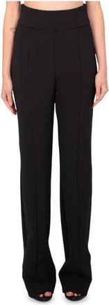 Pinko Solopaca Tech Flared Broek - Dames - Wijde Broeken - Zwart - XL - Polyester - Broeken