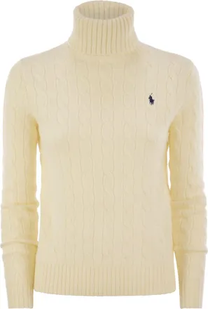 Polo Ralph Lauren Wool And Cashmere Cable Knit Turtleneck Sweater