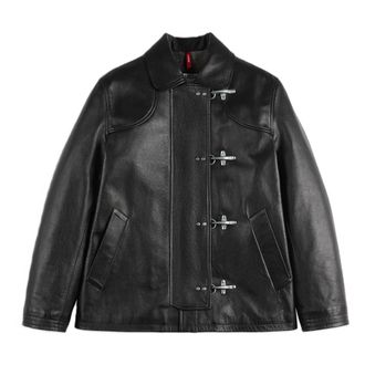Fay Giacca Archive in Pelle con 4 Ganci - - Jackets - Uomo - Nero - M