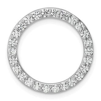 Diamond2Deal 14k White Gold Lab Grown Diamond Circle Pendant (1ct, VS, G-H)