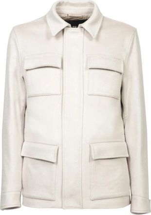 Herno Elegante Ivoorkleurige Kasjmier Jas - Heren - Zomerjassen - Wit - M - Kasjmier - Jassen