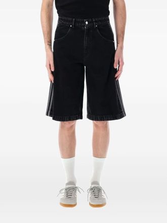adidas 3-stripe denim shorts - men - Cotton - 28 - Black