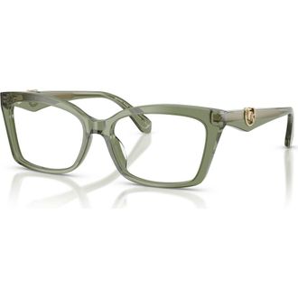 Michael Kors 53mm Rectangle optical glasses in Green at Nordstrom