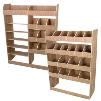 MonsterShop Vauxhall Vivaro SWB Plywood Van Racking Unit in Brown