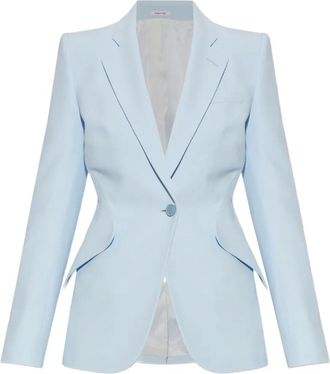 Alexander McQueen button fitted jacket - Blue