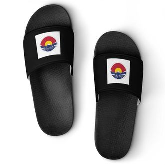 Generic Mountain Sunset Colorado Flag Shower Shoes Slipper for Women Men Beach Slippers Quick Drying Non Slip Open-Toe Sandals
