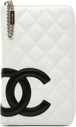 Chanel Pre-owned Wallets, female, White, Size: ONE SIZE Pre-owned Quilted Leather Wallet